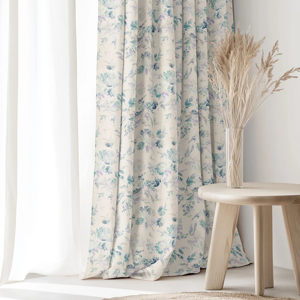 Goldea dekoračný záves valencia - otlačky rastlín 140x135 cm