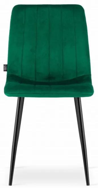 Sada 4 ks zelených zamatových stoličiek LAVA