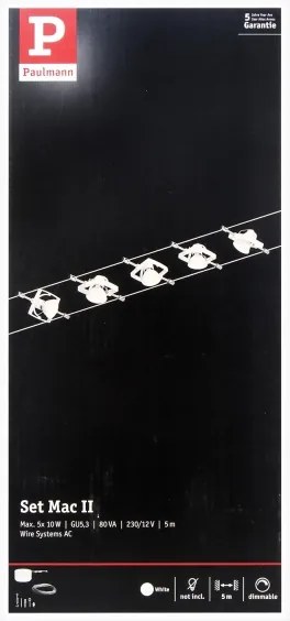 Paulmann 94134 - SADA 5xGU5,3/10W Bodové svietidlo MAC 230V biela