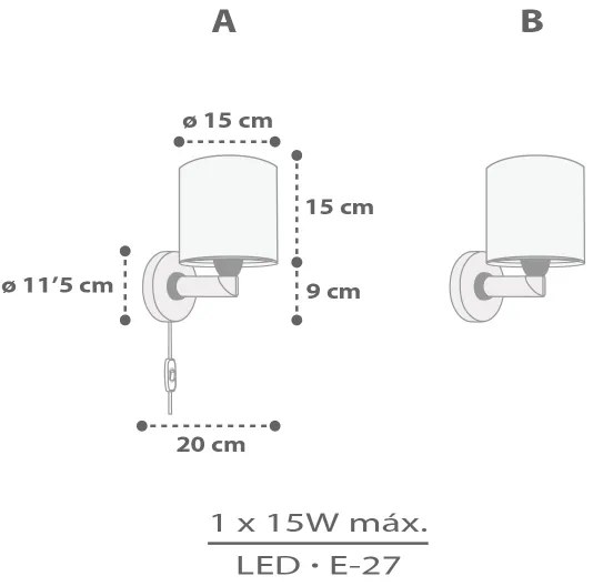 Dalber 60629 - Detské nástenné svietidlo RHICO AND CROCO 1xE27/15W/230V
