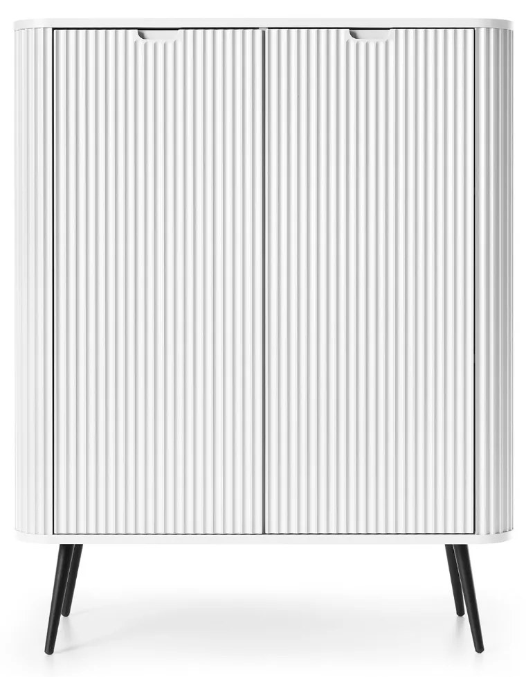 VYSOKÁ KOMODA BELLISSA BIELA + ČIERNE NOŽIČKY 103 cm