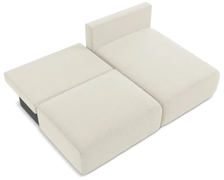 Krémovobiela rozkladacia/s úložným priestorom rohová pohovka (pravý roh) Kalena – Makamii