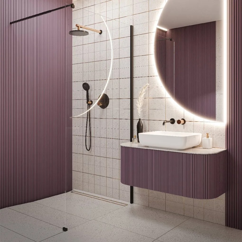 Invena Moonlight, podomietková umývadlová batéria, čierna matná-ružové zlato, INV-BP-77-U14-V