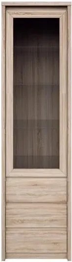 Vitrína Norton 1w3s, dub sonoma (s LED)