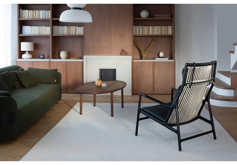 Kreslo s konštrukciou z dubového dreva so sivým textilným sedadlom Gazzda Dedo