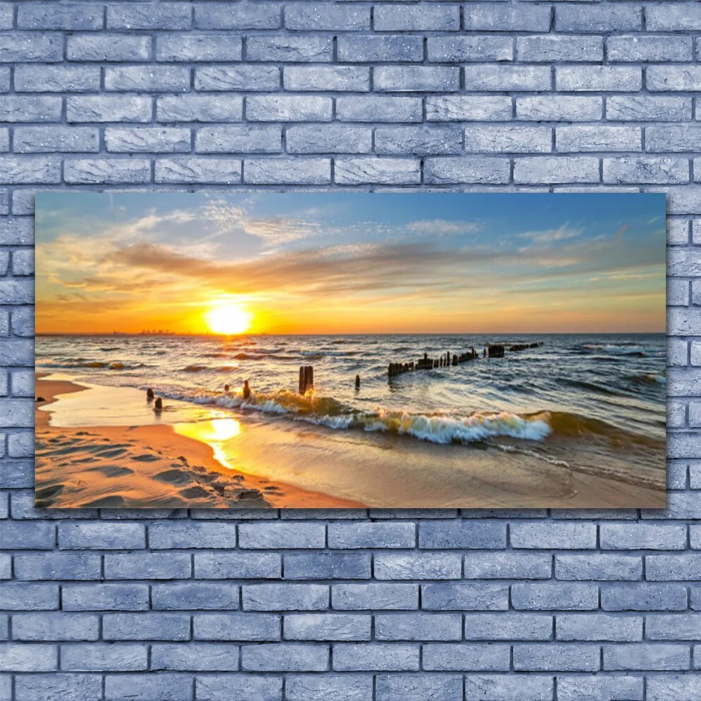 Obraz Canvas More západ slnka pláž 120x60 cm