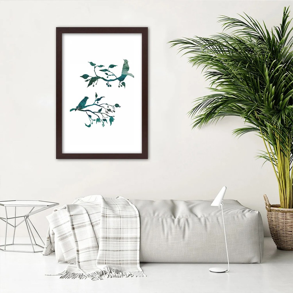 Gario Plagát Vtáky na konároch Farba rámu: Bez rámu, Rozmery: 30 x 45 cm