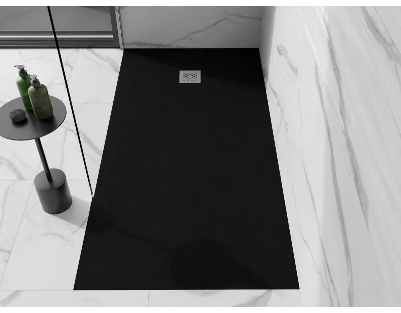 Mexen Stone+, obdĺžniková vanička z minerálneho kompozitu 200 x 90 cm, čierna matná, 44709020