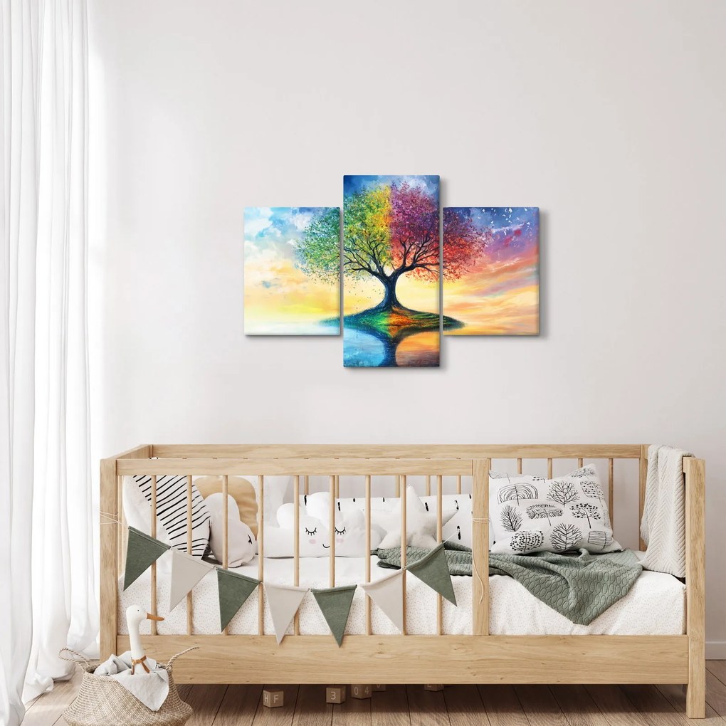 Obraz – Maľovaný strom ročných období (90x60 cm)