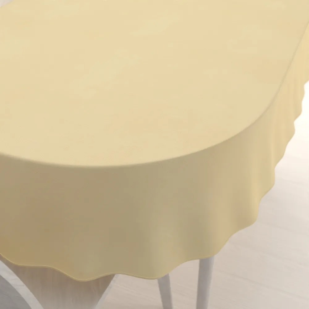 Biante Teflónový oválny obrus TF-018 Svetlo žltý 120x140 cm