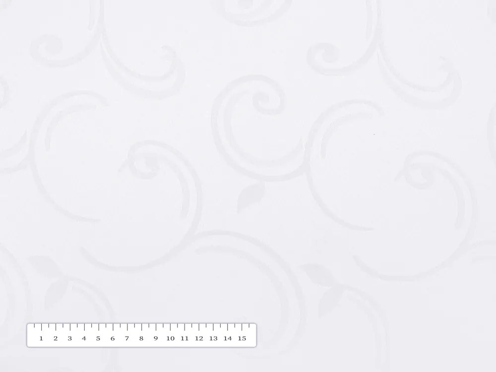 Biante Teflónový obdĺžnikový obrus TF-100 Biele ornamenty s lístkami 60x100 cm