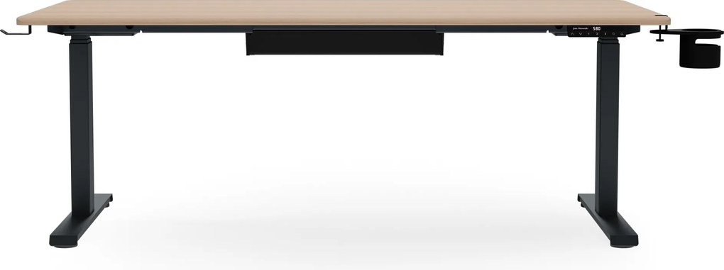 Elektrický stôl s reguláciou výšky ergonomický antracitový/dub sonoma,1600x800 mm: ARIA
