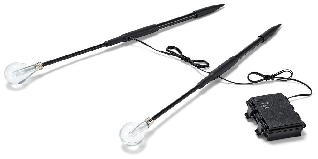 Zapichovacie svietidlá s LED, 2 ks