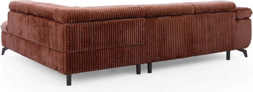 Menčestrová rohová pohovka v terakotovej farbe (pravý roh/do L) Marbeya – Ropez