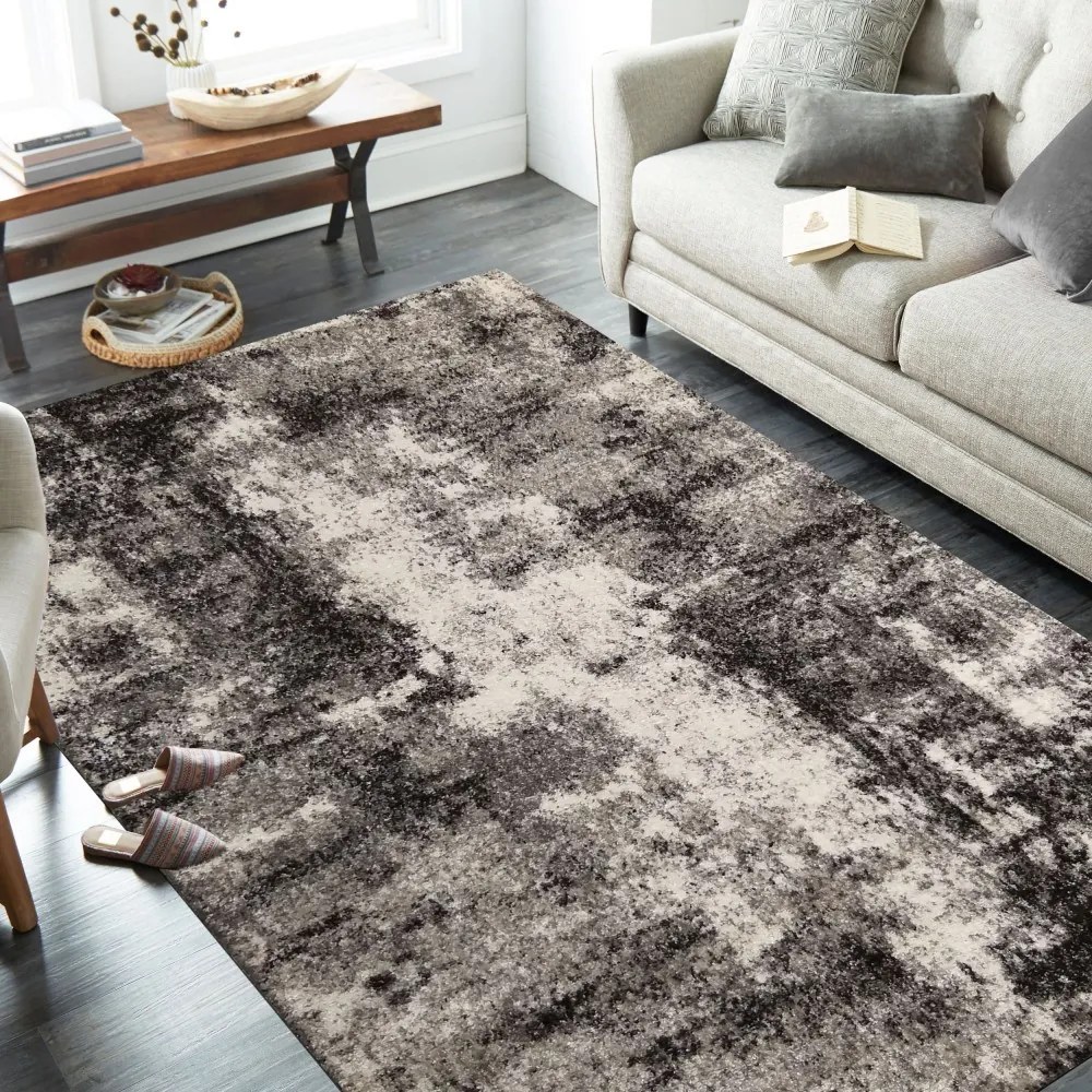 Brilatný béžovo hnedý koberec s jemným abstraktným motívom Šírka: 60 cm | Dĺžka: 100 cm