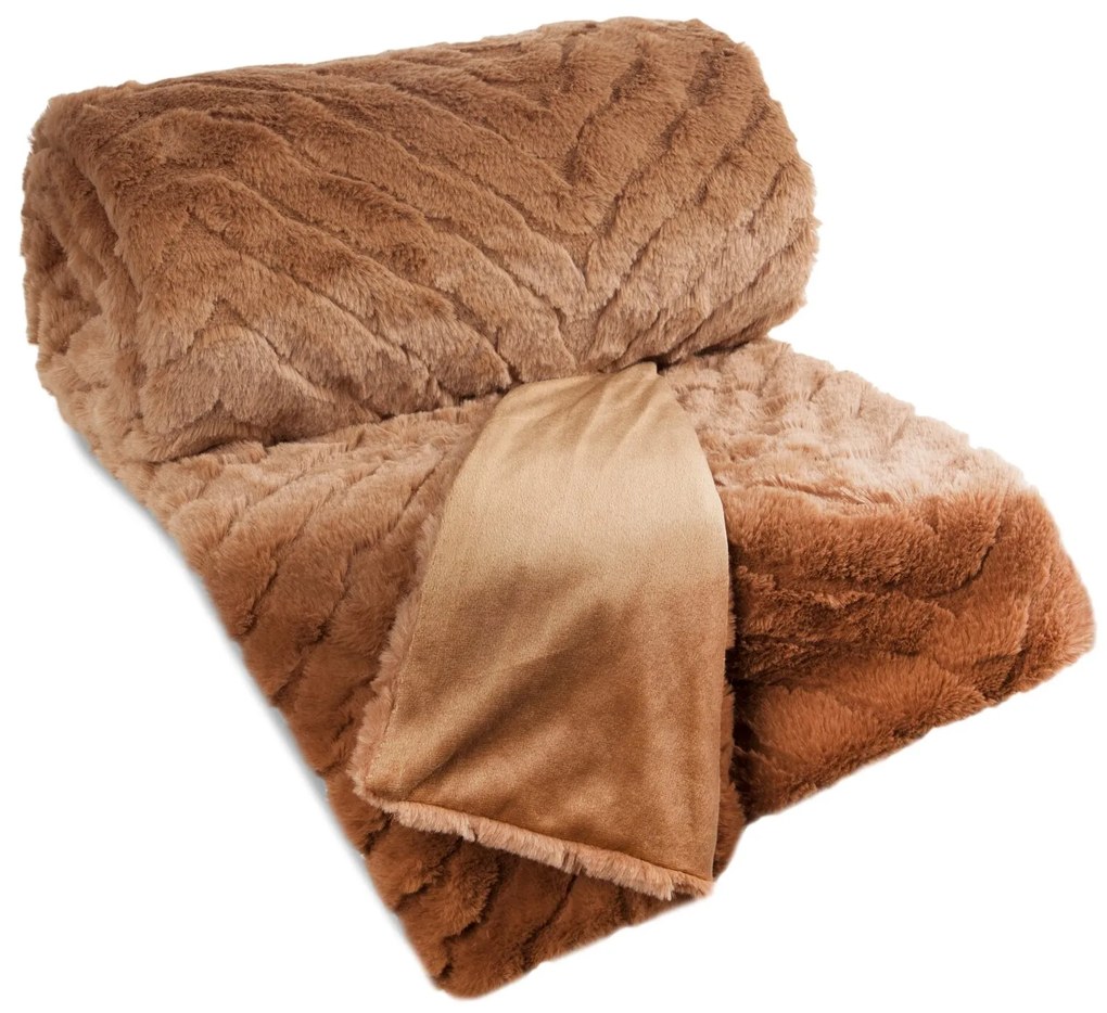 CHLPATÁ DEKA KATE 150X200 CM MEDOVÁ