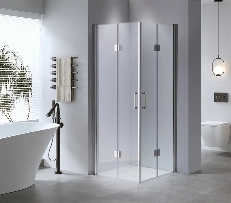 BPS-koupelny Štvorcový sprchovací kút ZES KZ1290B 90x90 chróm/transparent - bez vaničky