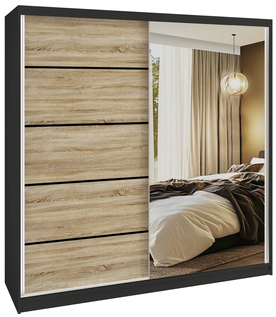 Šatníková skriňa SERENITY 200 cm dub sonoma mat MBP SERENITY SZP5/0/B/DS/0/HIAL