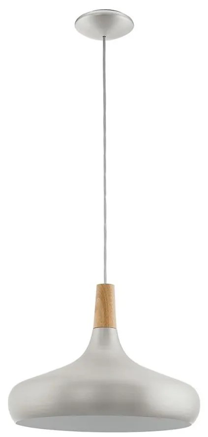 Eglo 96986 - Závesné svietidlo SABINAR 1xE27/60W/230V pr. 40 cm strieborná