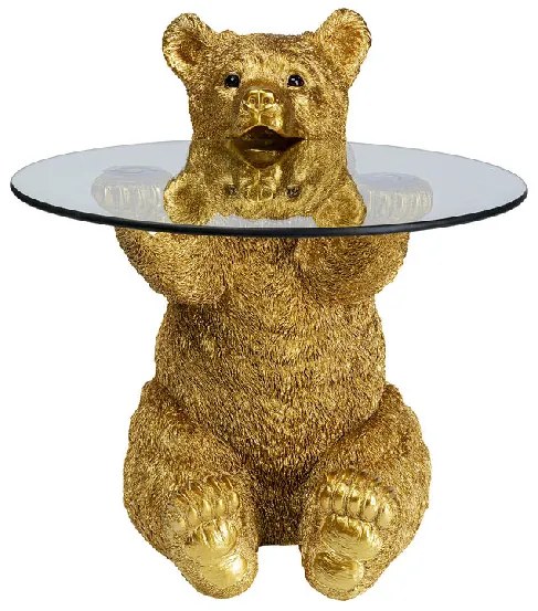Animal Bear príručný stolík zlatý Ø40 cm