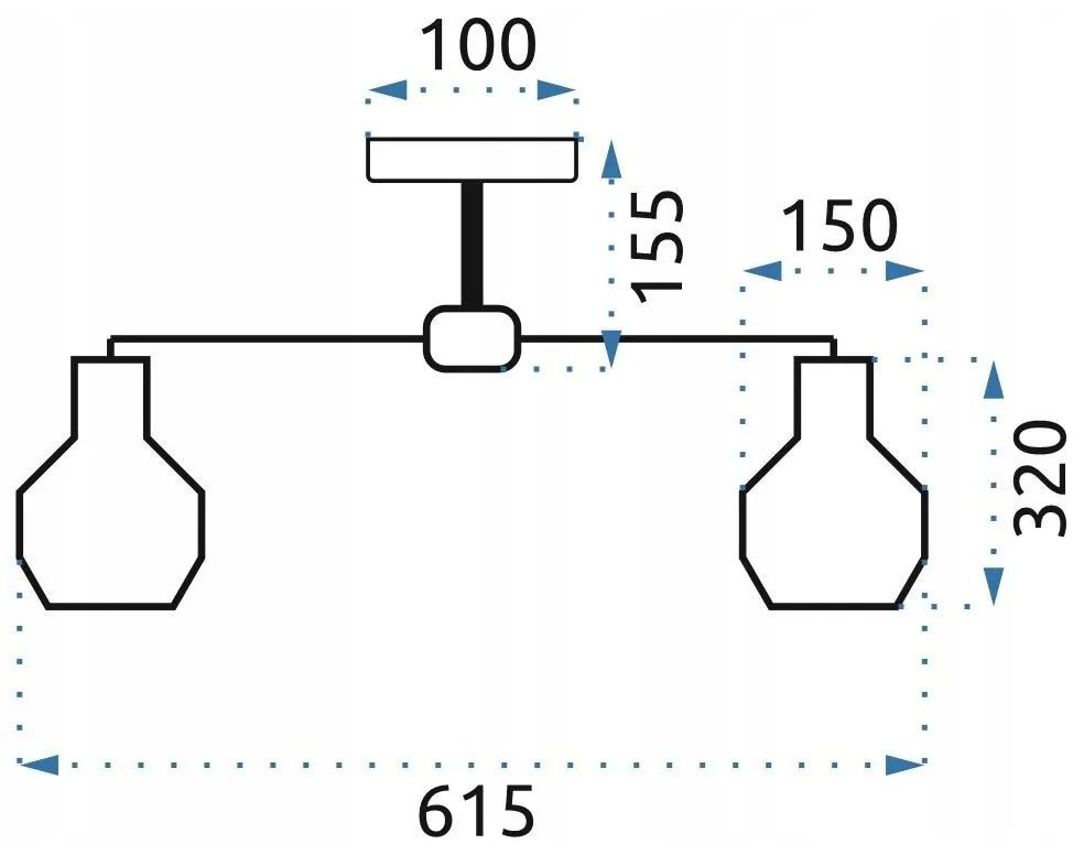 Toolight - Závesné kovové stropné svietidlo 3-ramenné 3xE27 60W APP734-3C, čierna, OSW-08763