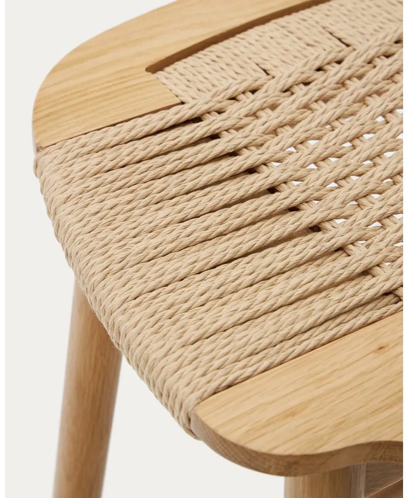 Barová stolička z dubového dreva v prírodnej farbe (výška sedadla 65 cm) Enit – Kave Home