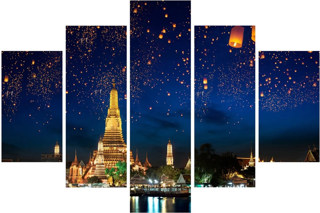 Obraz - Lampióny šťastia, Bangkok (150x105 cm)