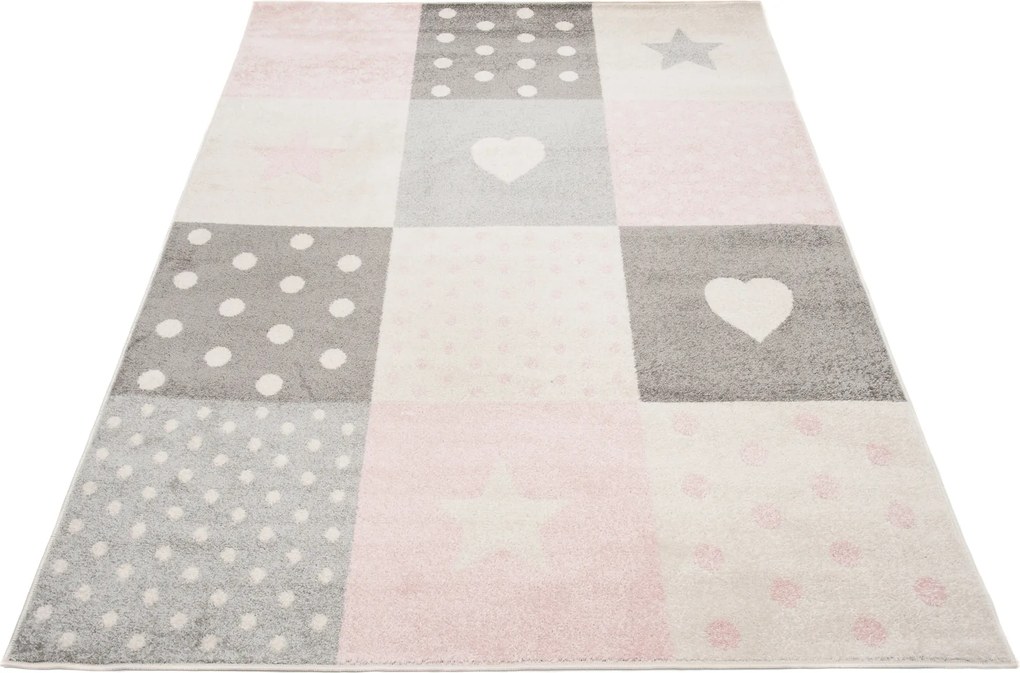 TA Koberec C573I BIELA/RUŽOVÁ AZÚROVÁ Rozmer: 120x170 cm