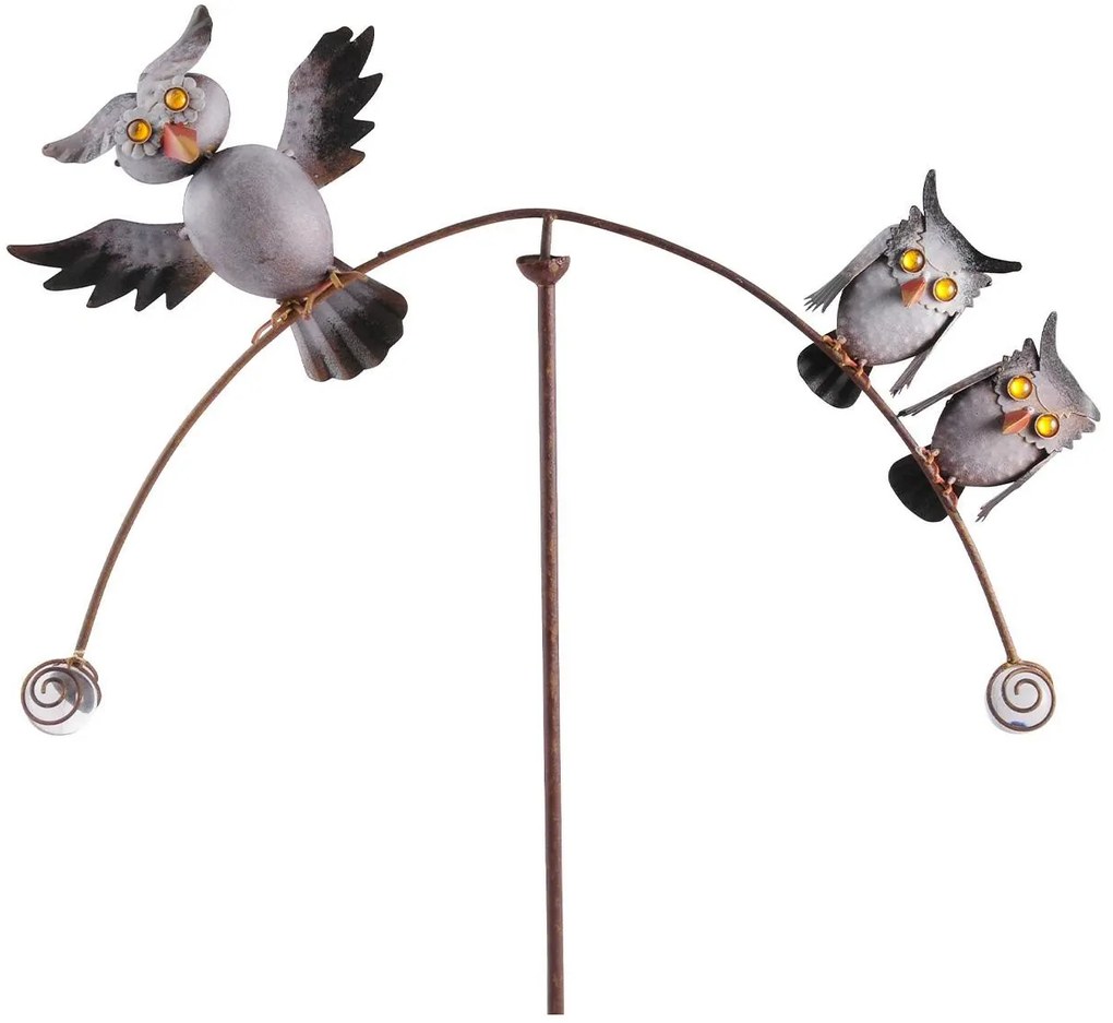 Exner GmbH Zapichovacia záhradná dekorácia Balance Owl, 138 cm, kov, viacfarebná