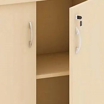 Skriňa policová 2-dverová MIRELLI, 800 x 400 x 1800 mm, breza
