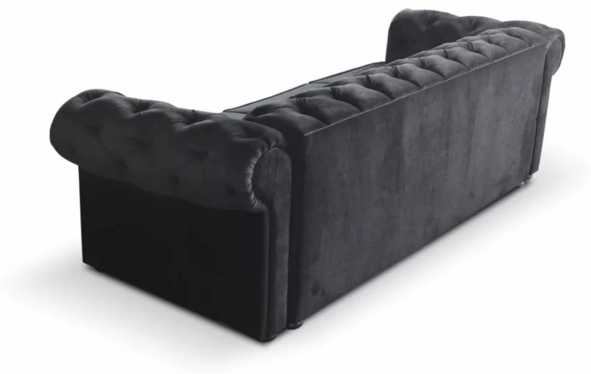 Pohovka ve stylu Chesterfield Valerie 3er, černá