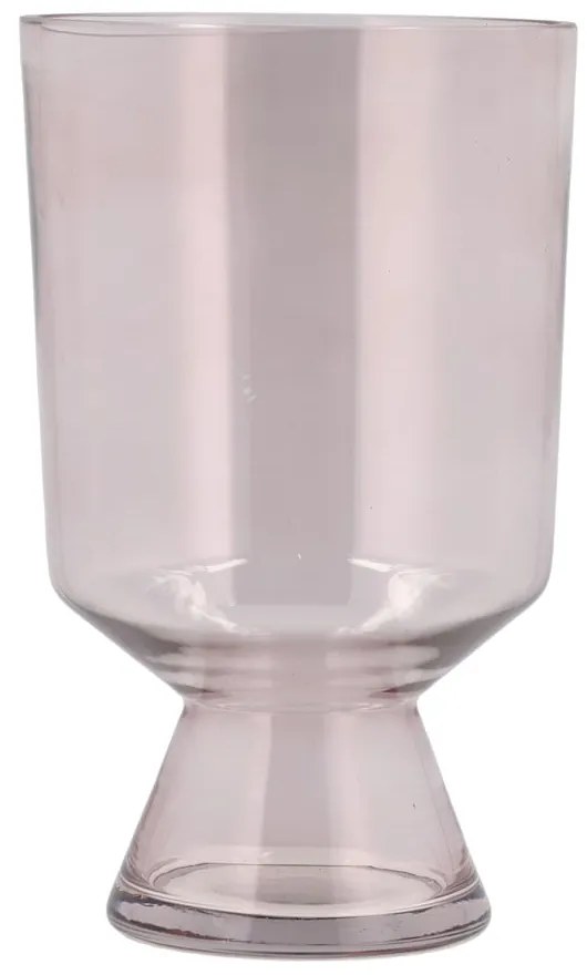 Svetloružová sklenená váza (výška 24 cm) Drum – Villa Collection