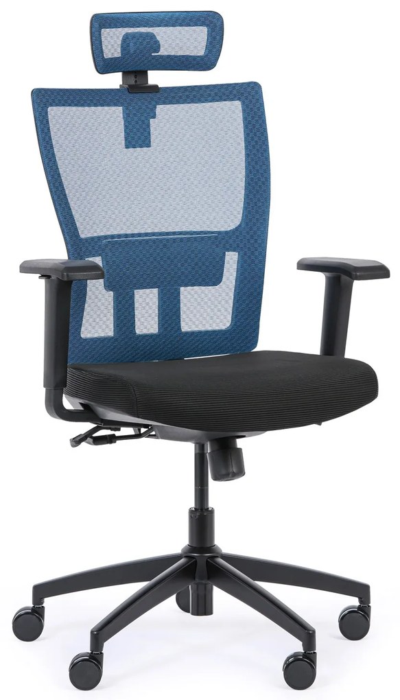Kancelárska stolička AM, čierna/modrá