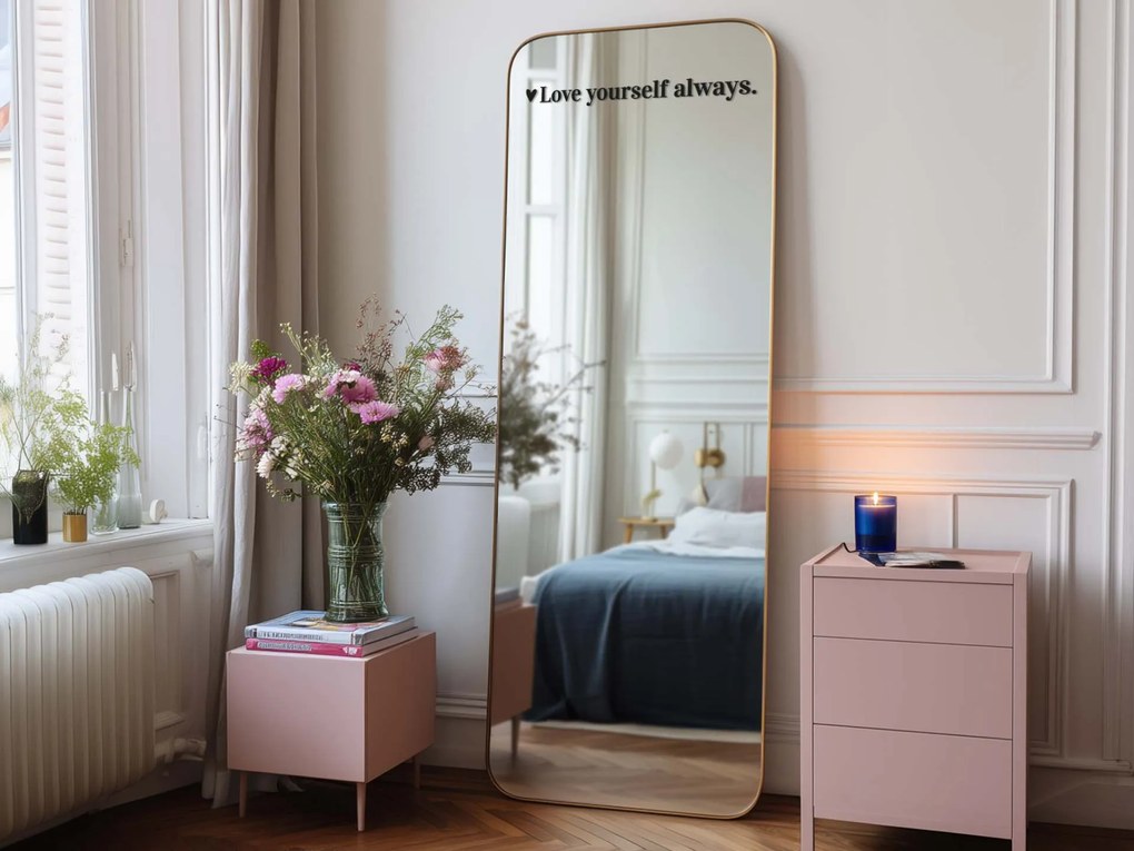 Nálepka na zrkadlo S36 – Love yourself always.