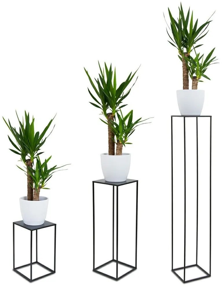 Květinový stojan Charr 70 cm černý