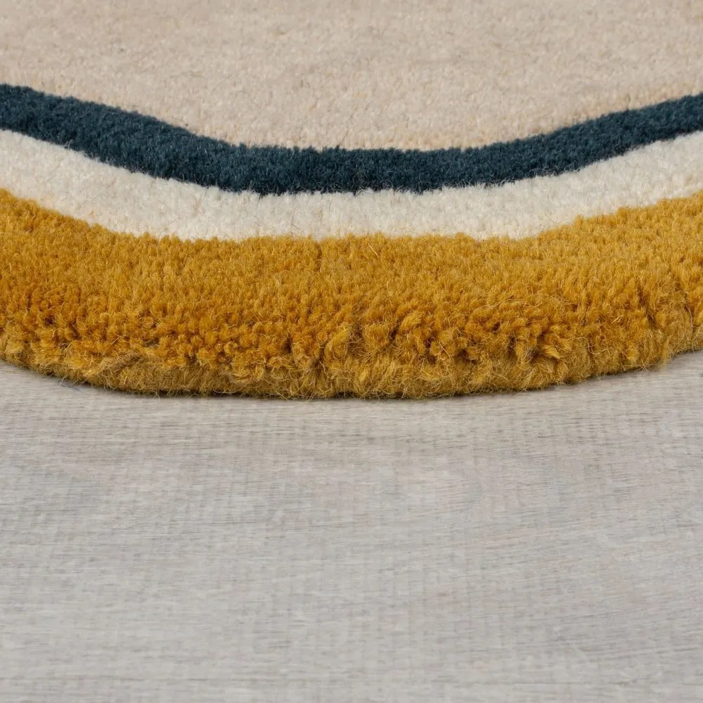 Krémový ručne tkaný vlnený koberec 160x230 cm Leo Scallop – Flair Rugs
