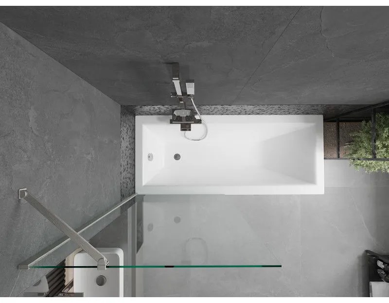 Mexen Next, 1-krídlová vaňová zástena 80 x 150 cm, 6mm číre sklo, oceľová, 895-080-000-00-00-97