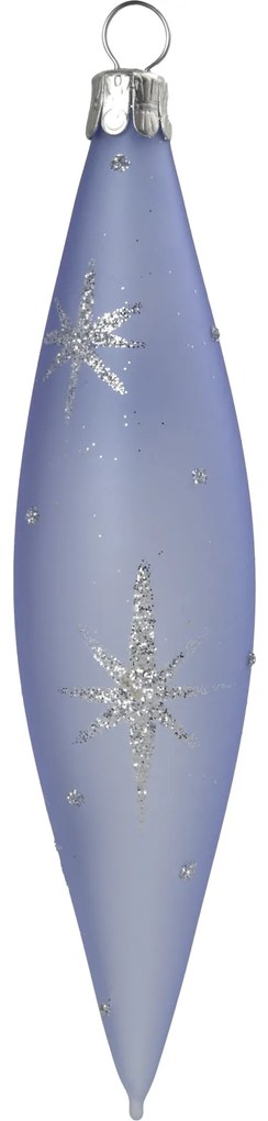 Bella Rose Sklenená vianočná ozdoba Kvapka Svetlomodrá Mat