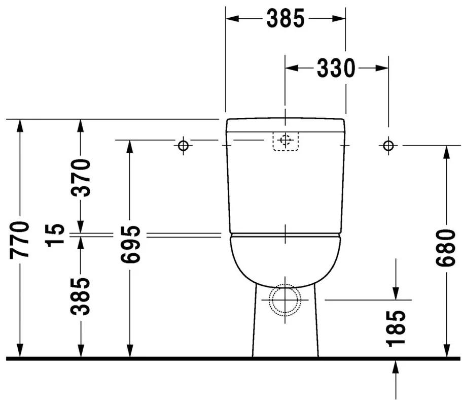 Duravit D-Code - WC kombi misa 650x355 mm, rovný odpad, biela 21110900002
