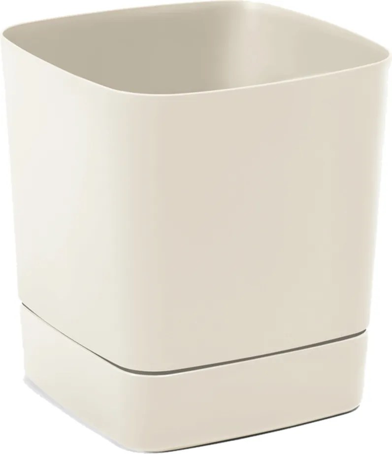 Kvetináč s podstavcom CLIMA 190 x 190 mm, recyklovaný, béžový*81413