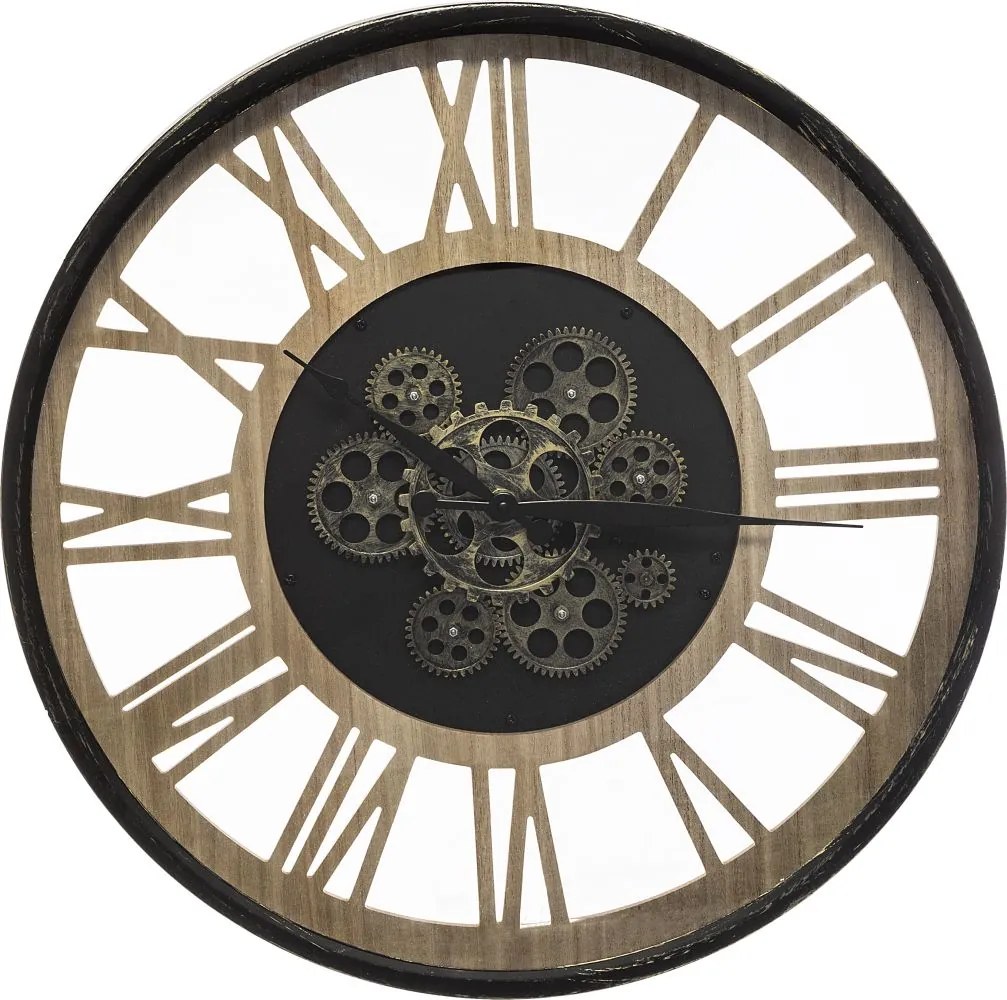 Nástenné hodiny Meca, čierna/hnedá