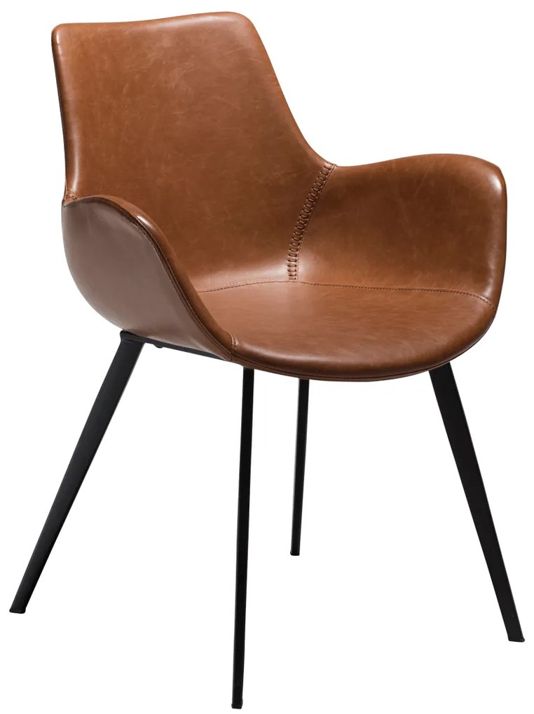 HYPE ČALÚNENÁ STOLIČKA S PODRÚČKAMI vintage brown/black