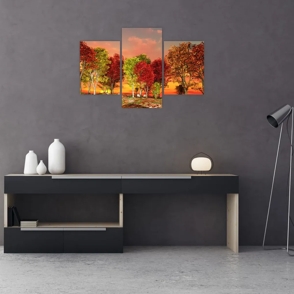 Obraz - Farebné stromy (90x60 cm)