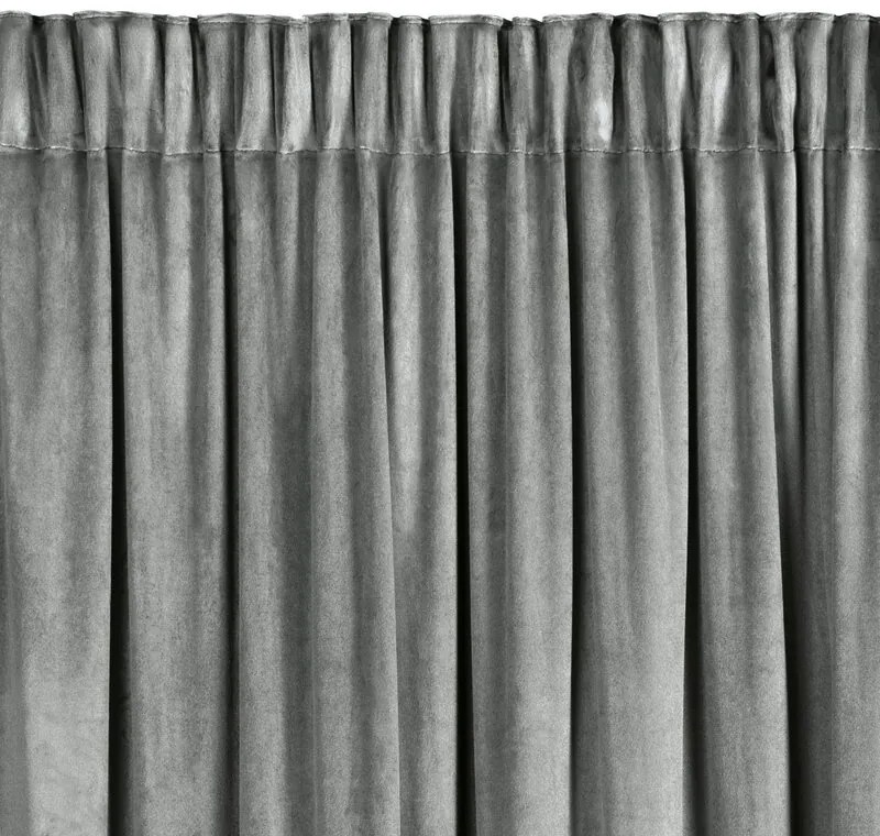 Dekorstudio Luxusný záves CARLI na pásku s volánikmi a trblietavým pásom kryštálov - strieborný Rozmer závesu: 140x250cm