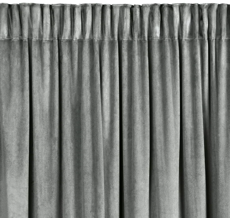 Dekorstudio Luxusný záves CARLI na pásku s volánikmi a trblietavým pásom kryštálov - strieborný Rozmer závesu: 140x270cm