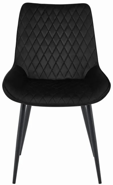 Set štyroch jedálenských stoličiek VERDO zamatové čierne / čierne nohy (4 ks)