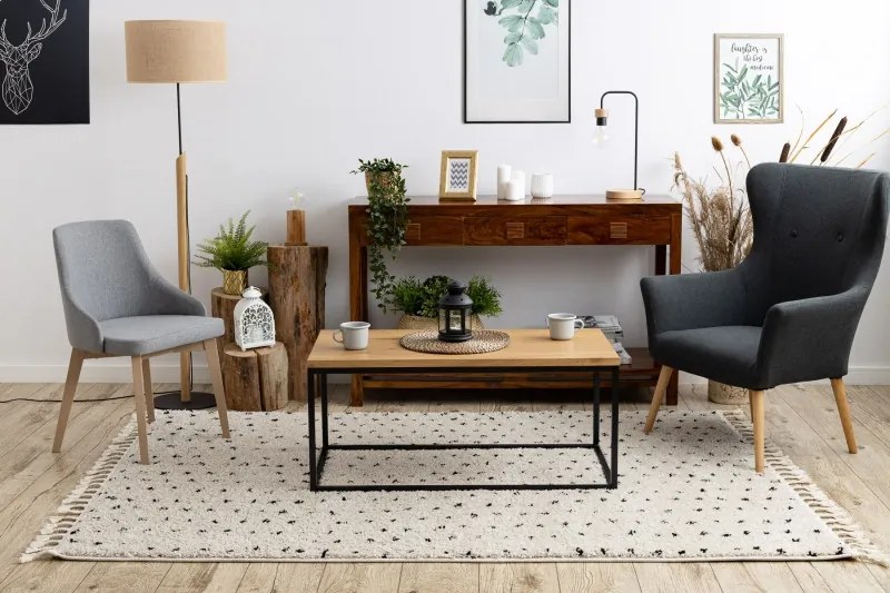 Kusový koberec Berber Syla B752 dots cream, 160x220, biela, kancelária, Dywany Łuszczów