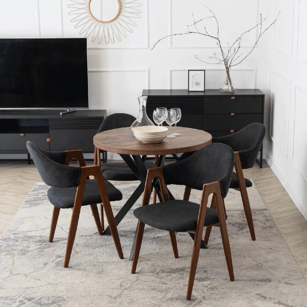 PROXIMA.store - Čalúnená jedálenska stolička RUIZ FARBA: béžová, FARBA NÔH: orech