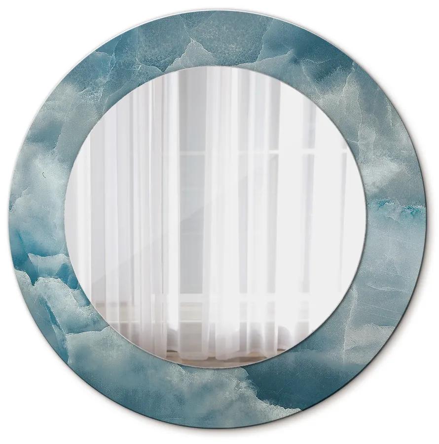 Okrúhle ozdobné zrkadlo Modrý onyx mramor fi 50 cm