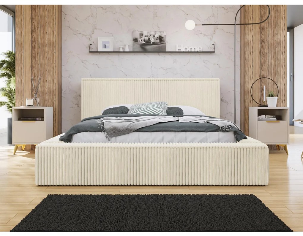 Manželská posteľ s úložným priestorom Gritta S, Dostupné poťahy: Top Sztruks 02, Rozmer postele: 140x200